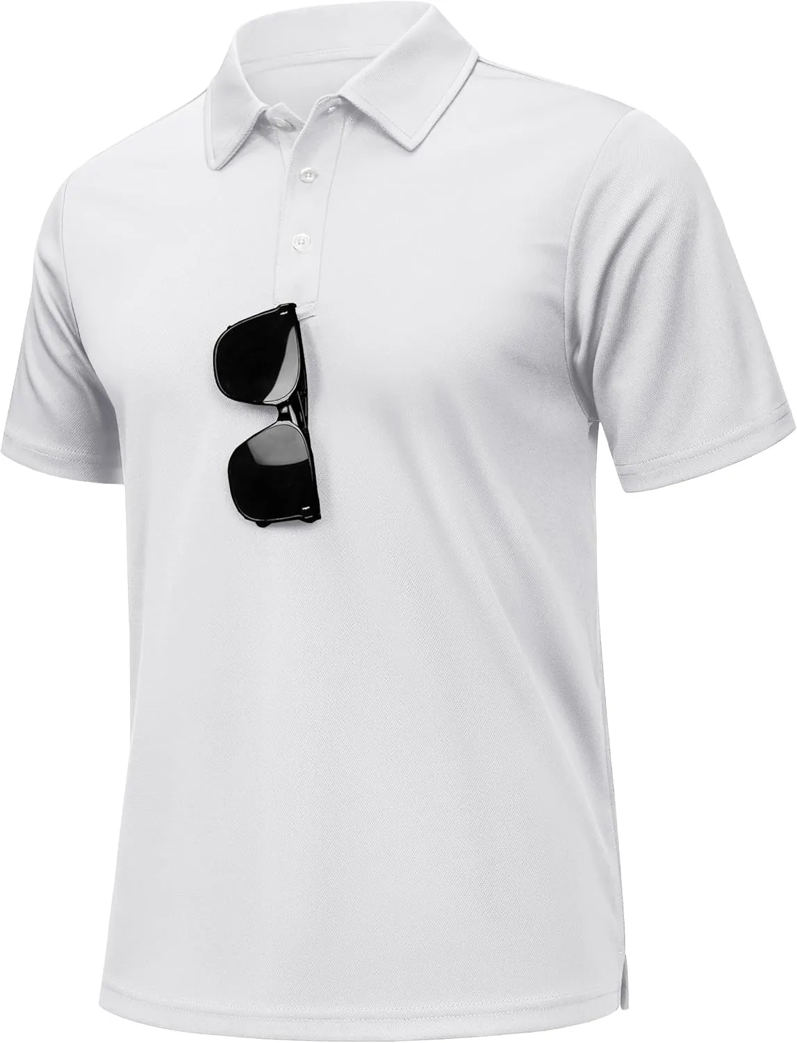 KEFITEVD Men's Polo Shirts Short Sleeve Dry Fit Collared T-Shirt Athletic Performance Polos for Running Golf Tennis