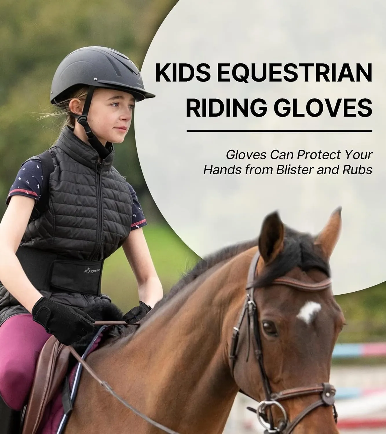 Kids Horse Riding Gloves Children Youth Equestrian Horseback Gloves for Boys & Girls Cycling Running Gardening