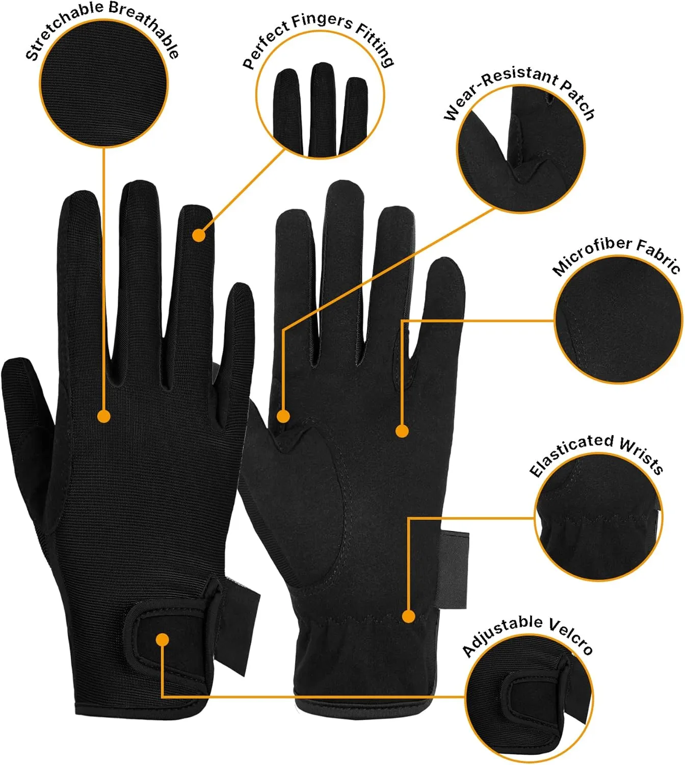 Kids Horse Riding Gloves Children Youth Equestrian Horseback Gloves for Boys & Girls Cycling Running Gardening