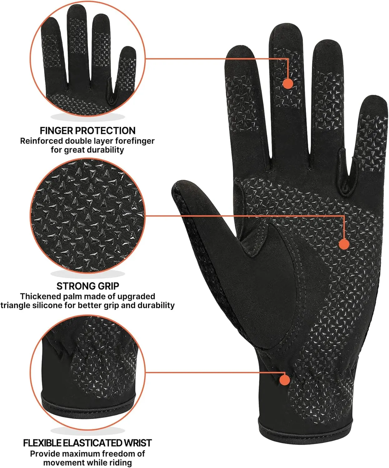 Kids Horse Riding Gloves Equestrian Anti Slip Children Horseback Bike Gardening Fishing Cycling Outdoor Activities Riding Gloves Girls Boys Youth