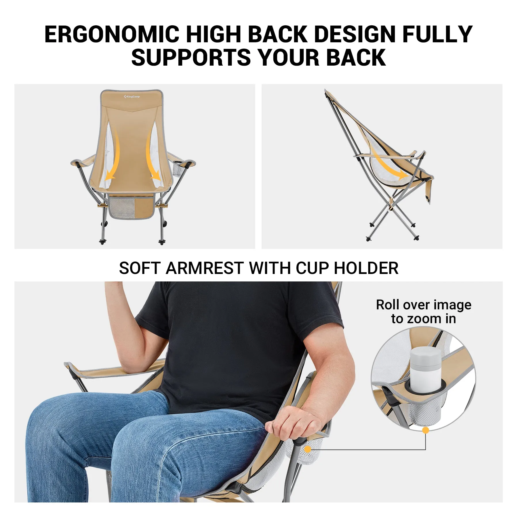 KingCamp Lightweight Highback Camping Chairs