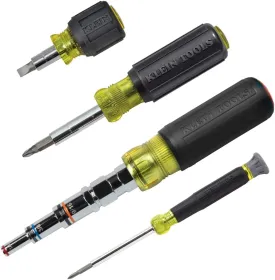 Klein Tools 80019 Tool Set, Multi-Bit Screwdriver and Nut Driver Tool Kit, 30 Different Industrial Strength Bits and Sizes, 4-Piece