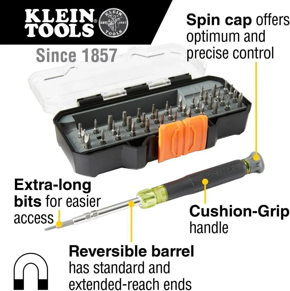 Klein Tools 80066 Precision Driver Kit with Multi-Bit Screwdriver and All-in-One Repair Tool Kit with 39 Bits for Apple Products, 2-Piece