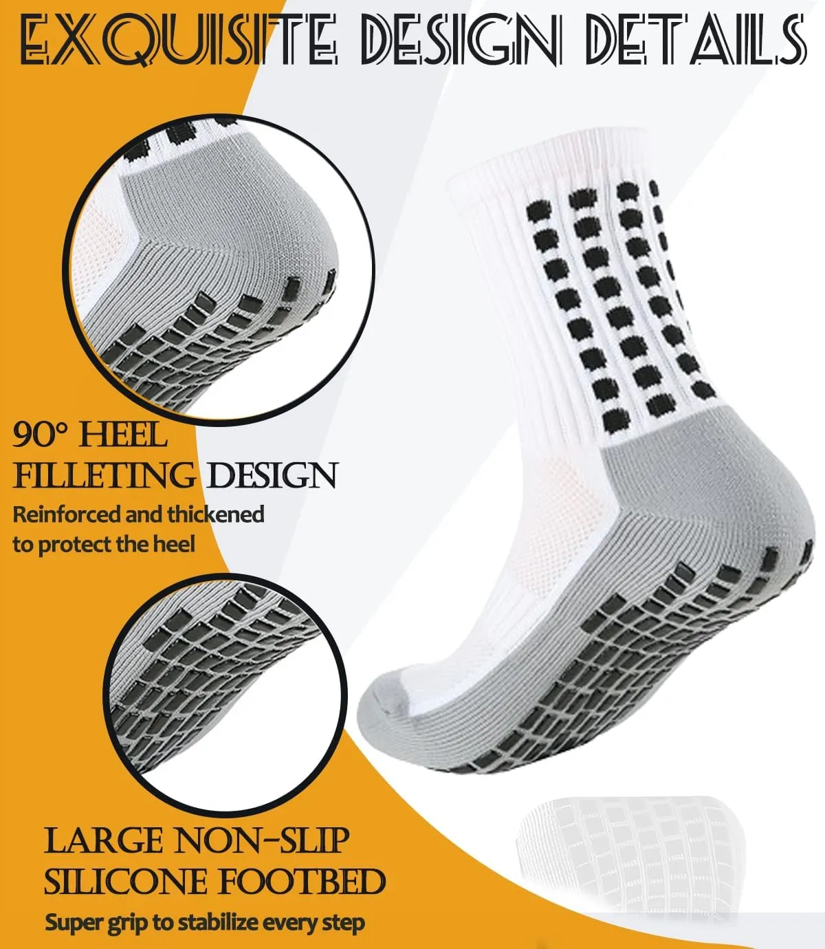 KMOLY 1 Set Kids Grip Soccer Socks and Shin Guard Sleeves for Age 7-14 Youth Boys Children Football Basketball Training