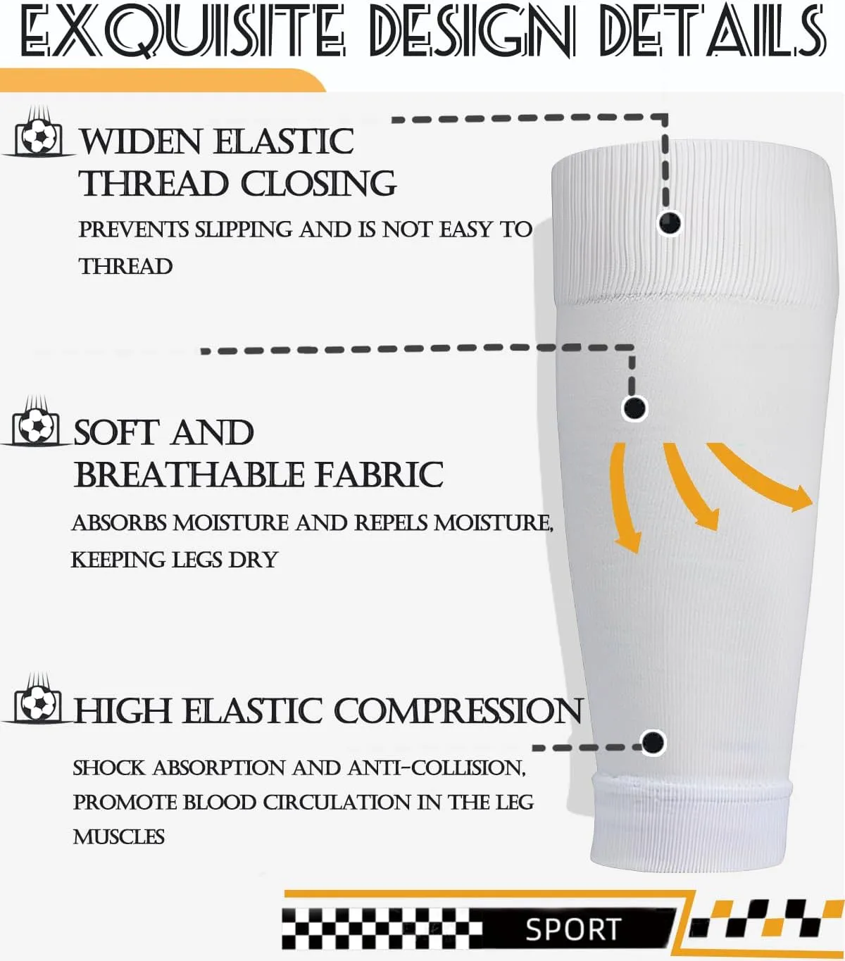 KMOLY 1 Set Kids Grip Soccer Socks and Shin Guard Sleeves for Age 7-14 Youth Boys Children Football Basketball Training