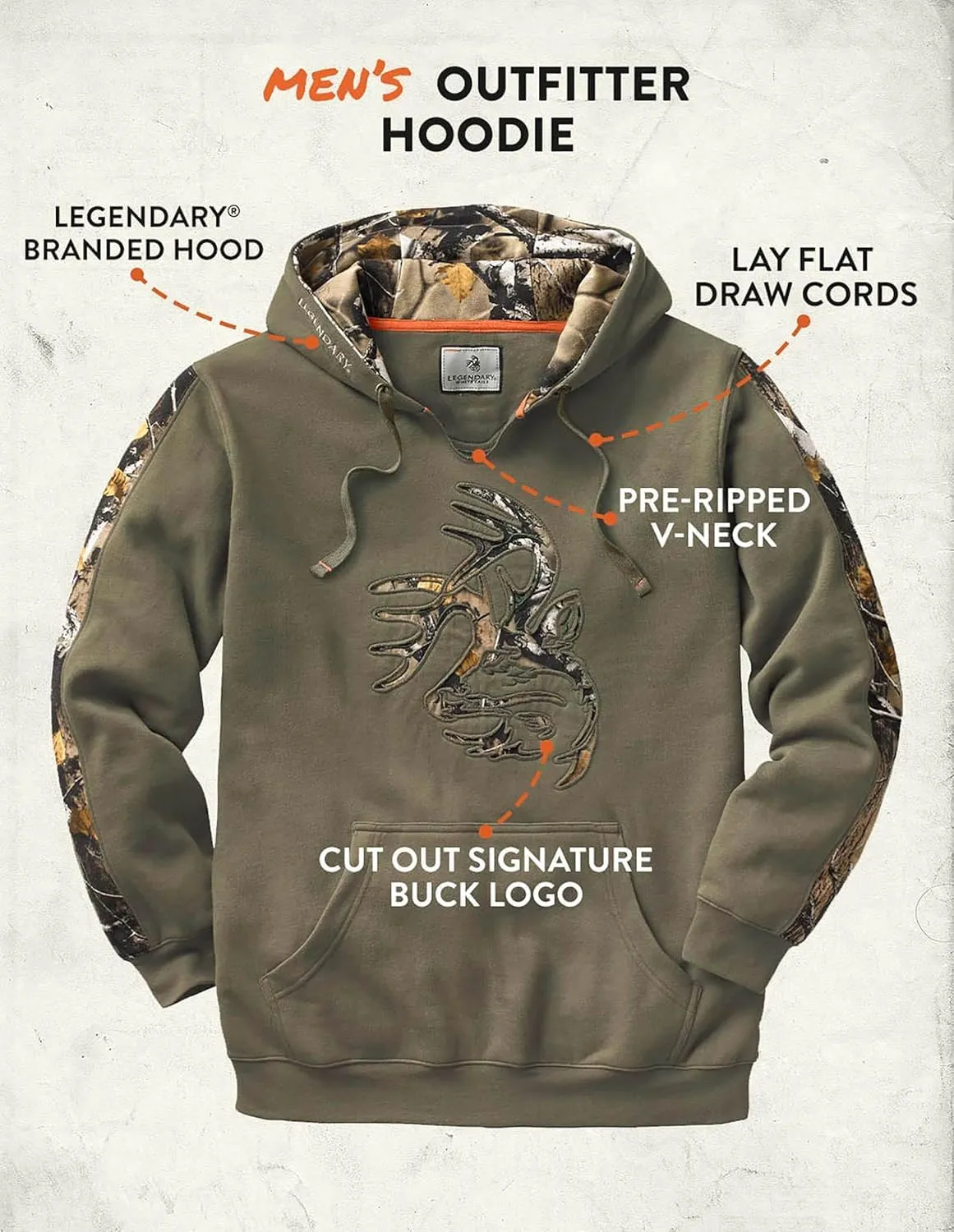 Legendary Whitetails Men's Camo Outfitter Hoodie
