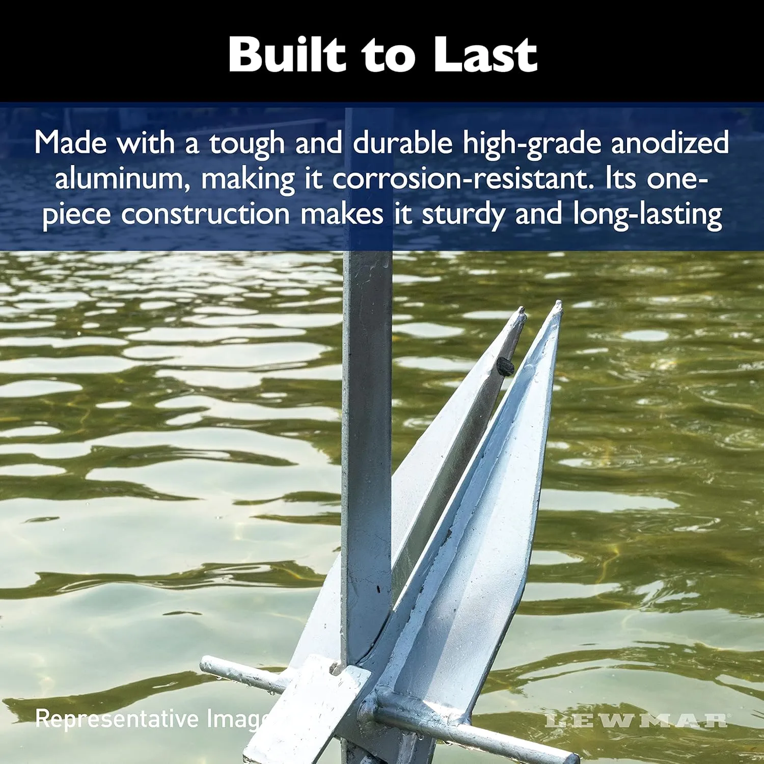 Lewmar 4 lb. LFX Fluke Anchor for Boats Anchoring in Mud or Sand, Aluminum