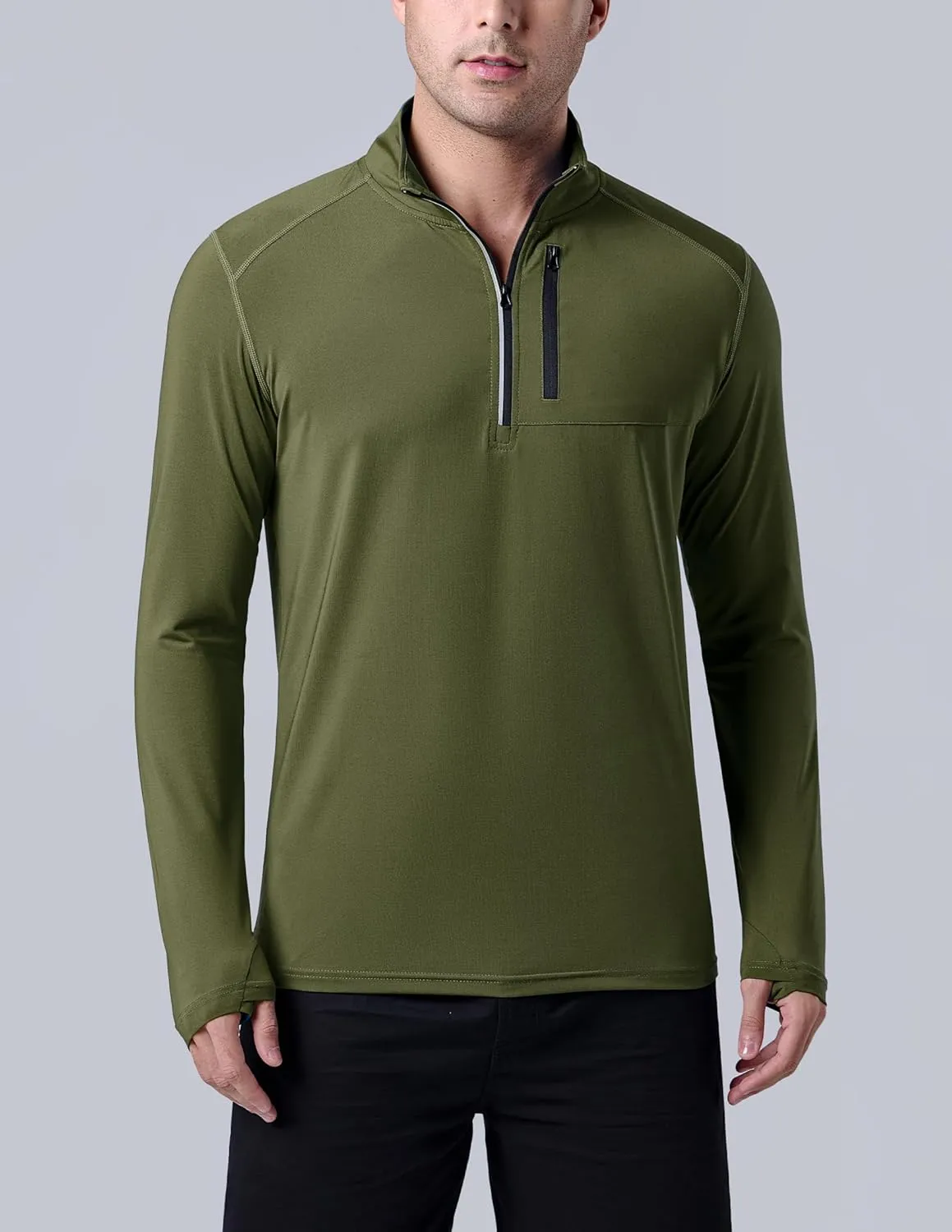 Liberty Imports 3-Pack Mens Quarter-Zip Pullover Lightweight Long Sleeve Athletic Jackets Performance Workout Running Shirts