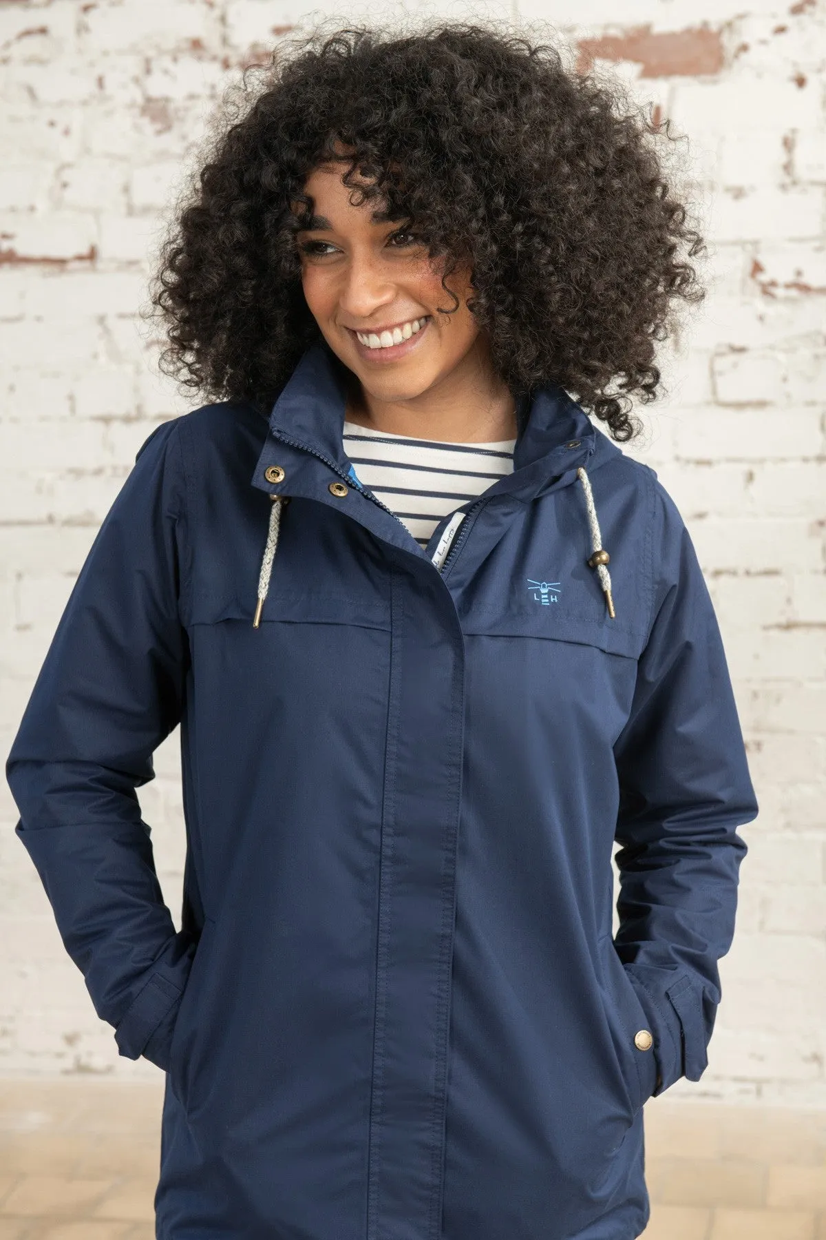 Lighthouse Ladies Beachcomber Waterproof Breathable Lightweight Jacket-NAVY