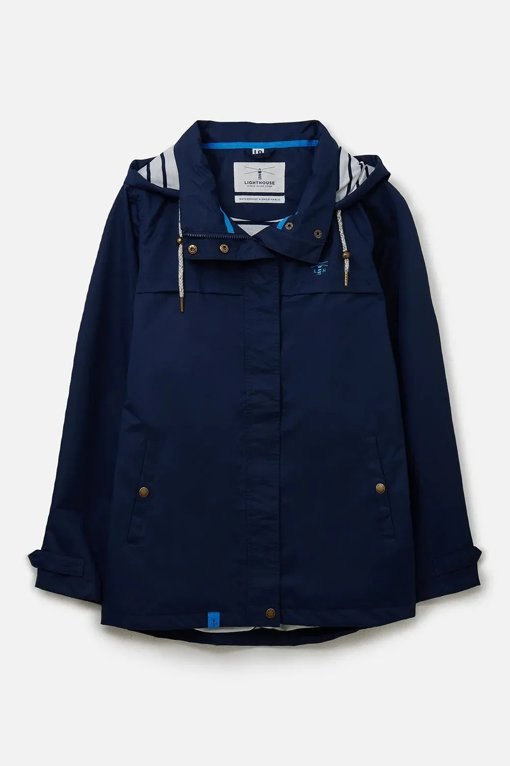 Lighthouse Ladies Beachcomber Waterproof Breathable Lightweight Jacket-NAVY