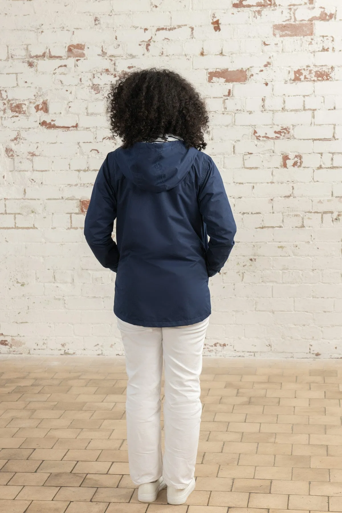 Lighthouse Ladies Beachcomber Waterproof Breathable Lightweight Jacket-NAVY