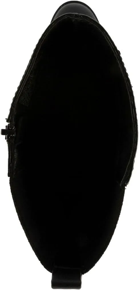 LONDON FOG Girls Brooke Knee High Fashion Boot Zip Up Boot With Fashion Buckle