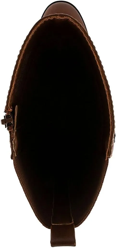 LONDON FOG Girls Brooke Knee High Fashion Boot Zip Up Boot With Fashion Buckle