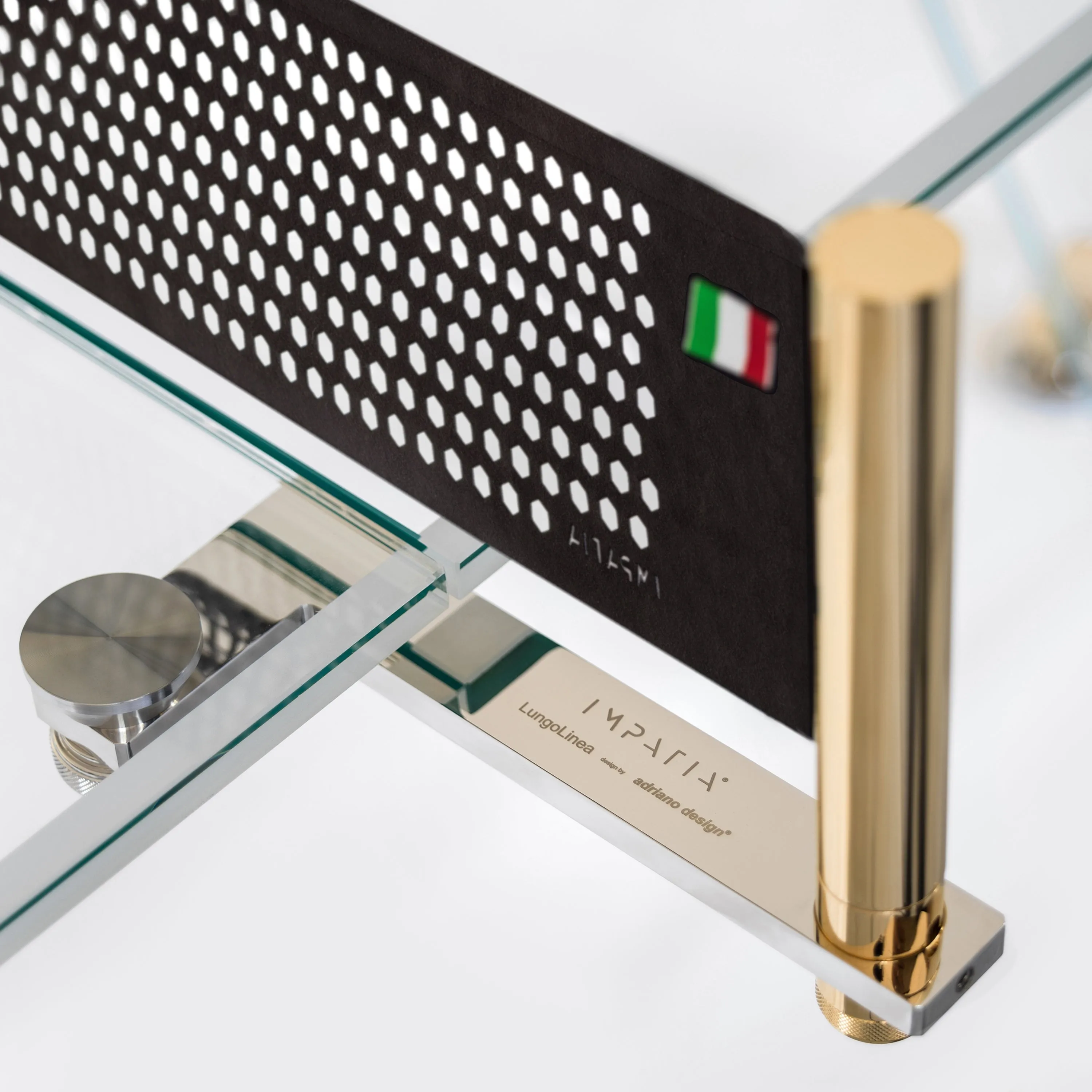 Lungolinea Gold Glass Table Tennis