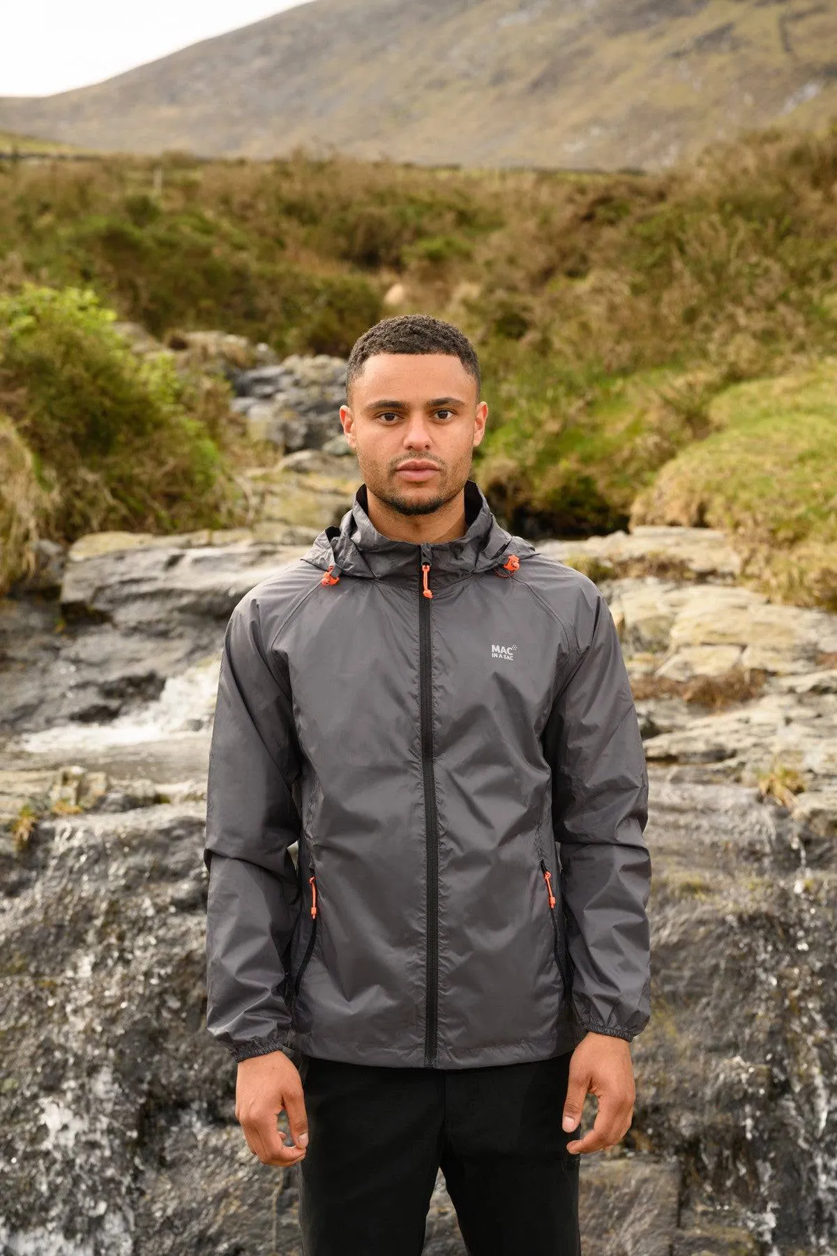Mac in a Sac Adults Origin Waterproof Breathable Windproof Unisex Packable Jacket-CHARCOAL