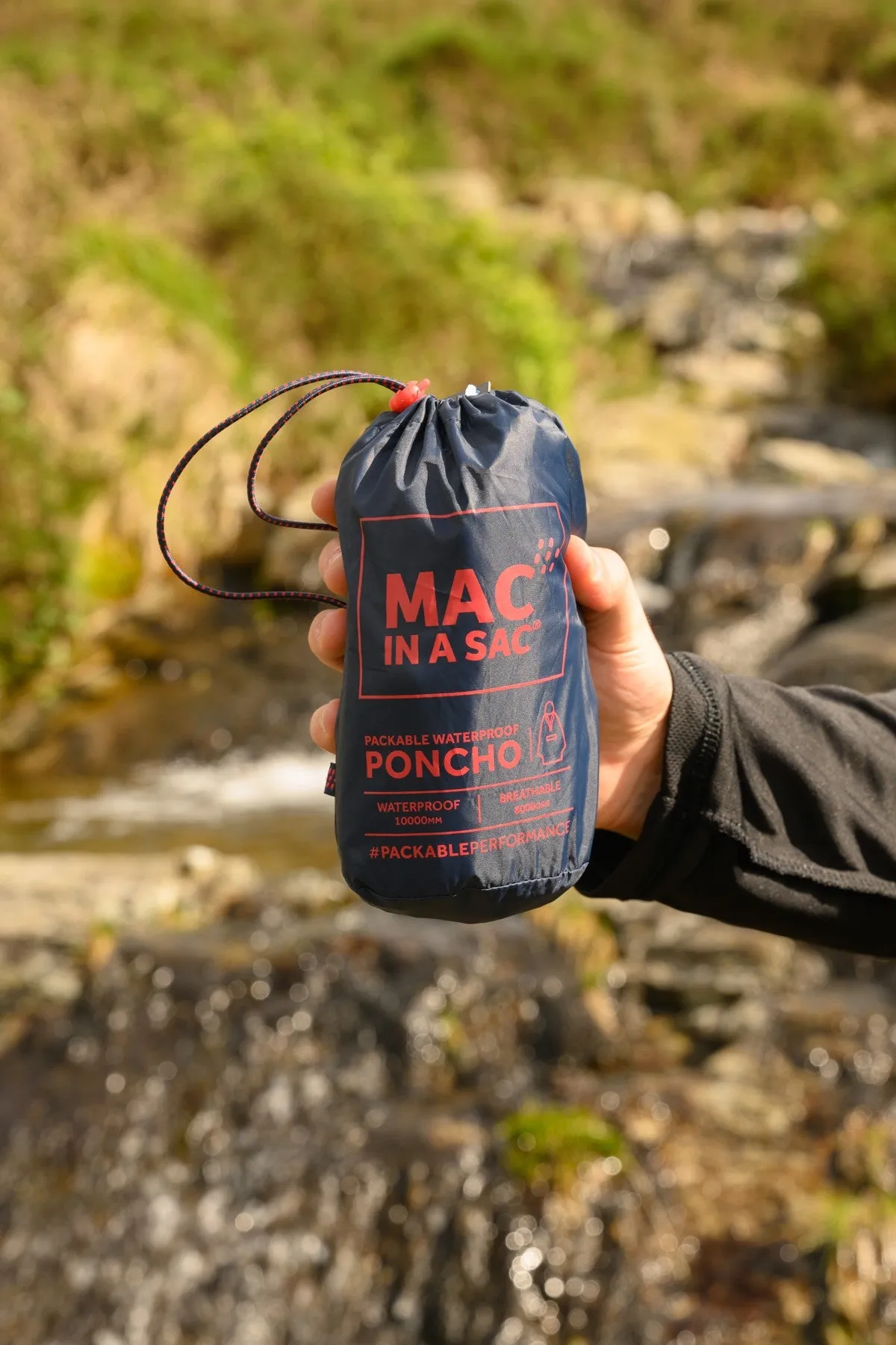 Mac in a Sac Adults Waterproof Breathable Windproof Unisex Packable Poncho-NAVY