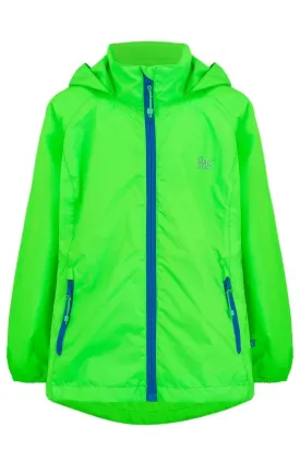 Mac in a Sac Kids Waterproof Breathable Windproof Packable Origin Jacket-NEON GREEN