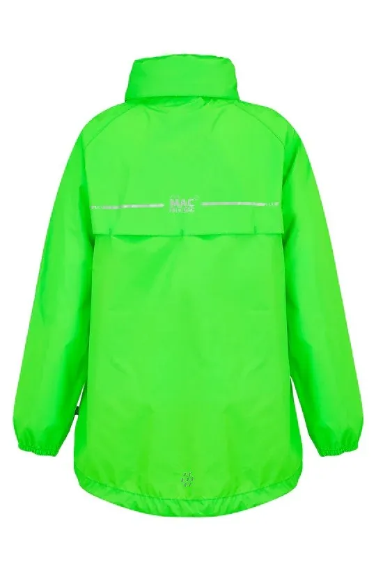 Mac in a Sac Kids Waterproof Breathable Windproof Packable Origin Jacket-NEON GREEN