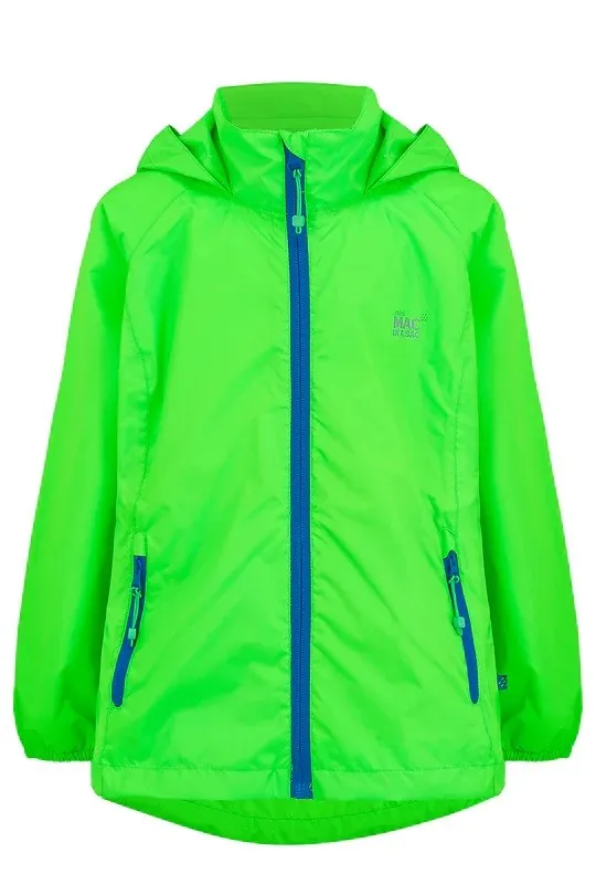Mac in a Sac Kids Waterproof Breathable Windproof Packable Origin Jacket-NEON GREEN