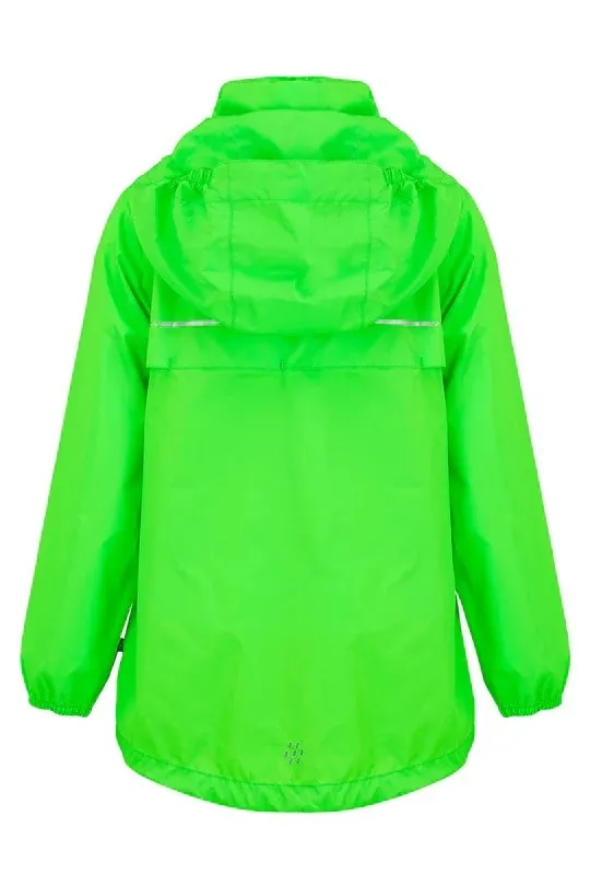 Mac in a Sac Kids Waterproof Breathable Windproof Packable Origin Jacket-NEON GREEN