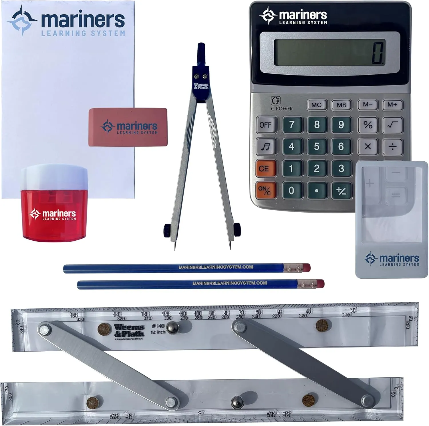 Mariners Chart Plotting Tool Kit - Marine Navigation Equipment, Weems and Plath Parallel Rulers, Dividers & Accessories for Nautical Charts, Sailing and Boating Exam Preparation
