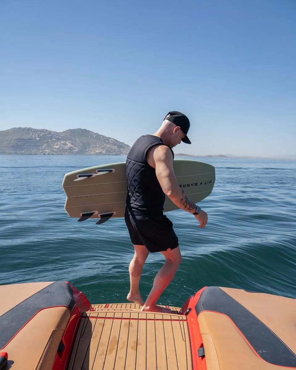 Mens Neoprene Wakesurf Impact Vest for Boating by Pit   Barrel Wake Surf Co. - Designed for Wake Surf and Skimboard, but Great for All Watersports Activities! Lightweight, Durable, and Timeless Style.