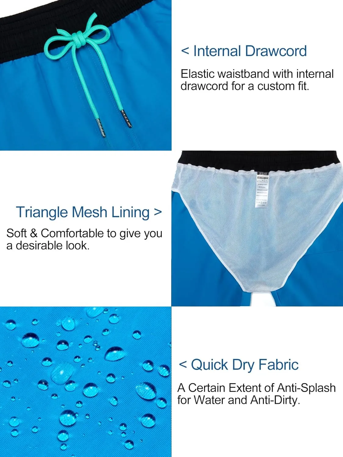 Mens Swim Trunks 6" Quick Dry Swim Shorts with Mesh Lining Swimwear Bathing Suits with Zipper Pocket
