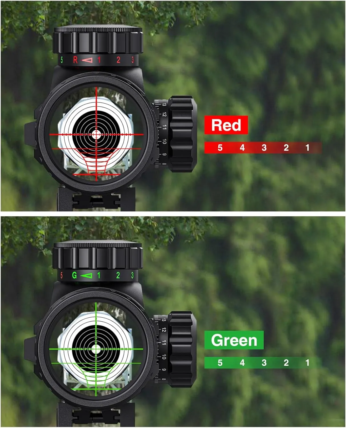 MidTen 3-9x32 Scope Combo with Dual Illuminated Scope Optics & 4 Holographic Reticle Red/Green Dot Sight & IIIA/2MW Laser Sight Rangefinder Illuminated Reflex Sight & 20mm Mount