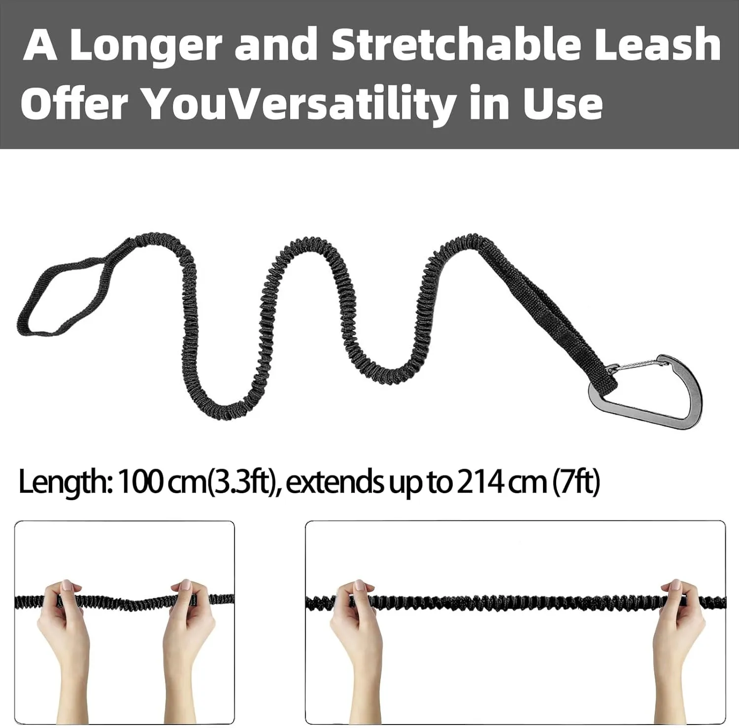 MOOCY Kayak Paddle Leash Kayak Rod Leash, 3-7 ft Stretchable Strap Lanyard Rope for SUP,Kayak Fishing Accessories for Kayak and Paddles