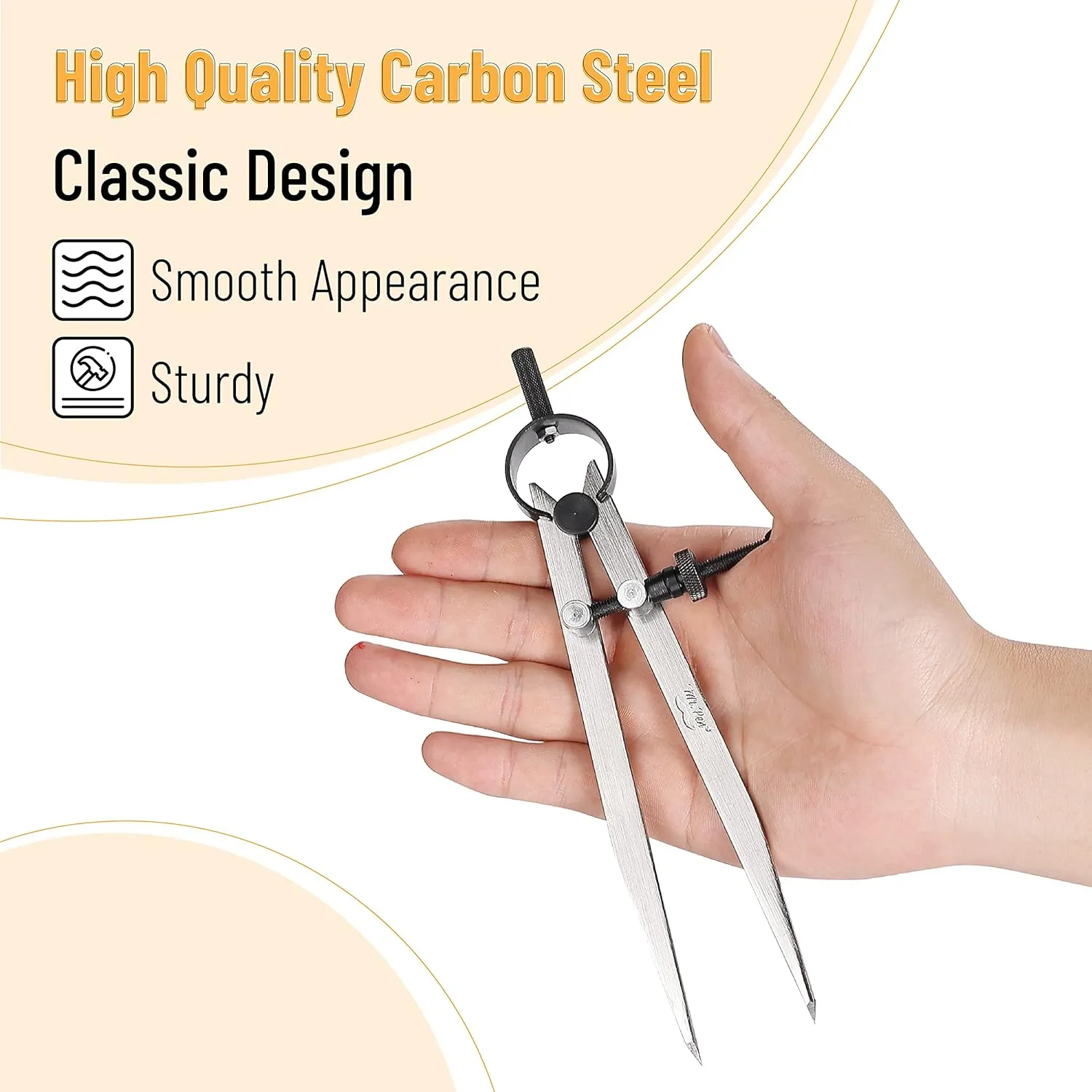 Mr. Pen Adjustable Divider Leather Compass, 8 Inch, Lockable Metal Compass, Wing Dividers for Leather and Woodworking