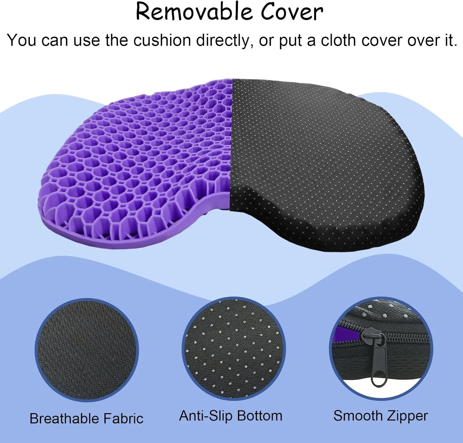 NEW-Vi Anti-Slip Kayak Seat Cushion - Waterproof Thicken Gel Boat Kayak Canoe Rowing Stadium Pad for Sit in Kayak Chair Kayak Accessories Equipment Gear for Fishing Kayak