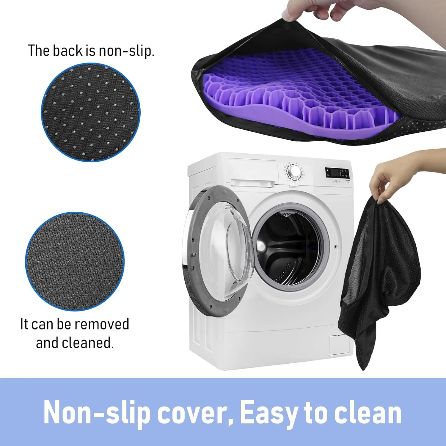 NEW-Vi Anti-Slip Kayak Seat Cushion - Waterproof Thicken Gel Boat Kayak Canoe Rowing Stadium Pad for Sit in Kayak Chair Kayak Accessories Equipment Gear for Fishing Kayak