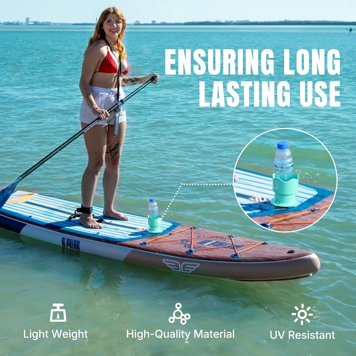 Niphean Paddleboard and Kayak Cup Holder, Versatile Drink Holder for Various Container Sizes, Durable and Stable Accessory for SUP, Kayak & Boat