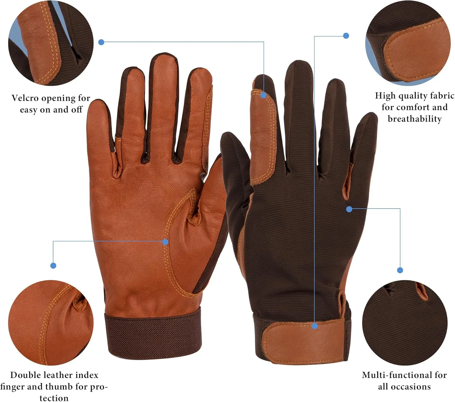 Noble Goat Leather Equestrian Gloves for Women Men Youth, Professional Horseback Riding Gloves Lightweight Windproof Comfortable and Strong Grip
