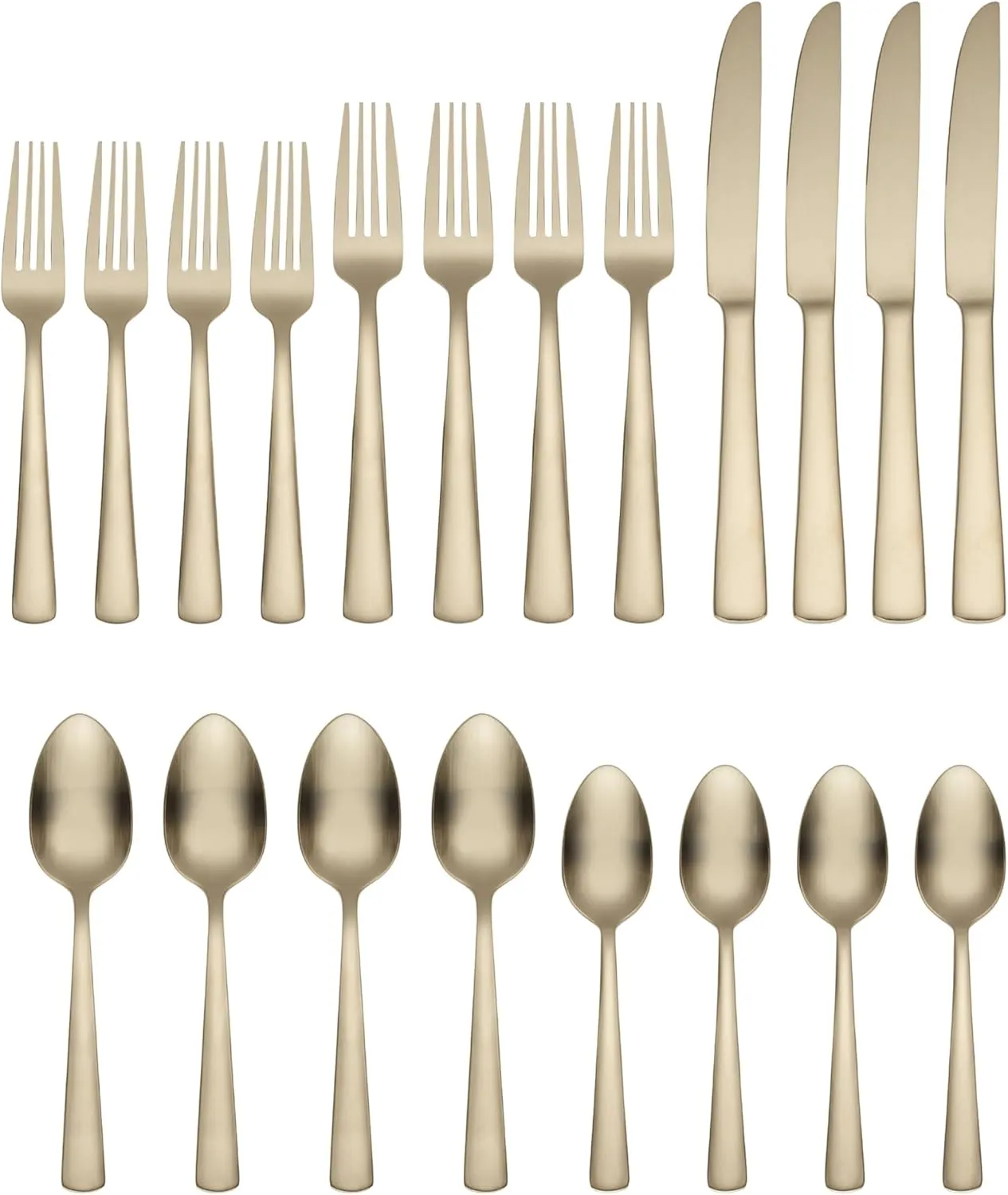 Oneida B1025020AL21 Aptitude Champagne Satin 20 Piece Flatware Set