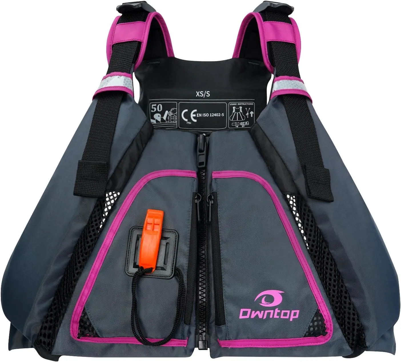 Owntop Adult Swim Vest | Excellent Buoyancy | High Mesh Back | Float Jacket for Kayaking, Boating, Fishing, Paddle Sports