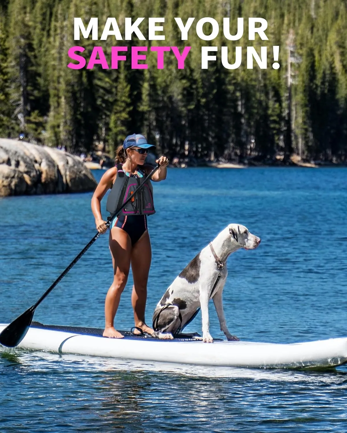 Owntop Adult Swim Vest | Excellent Buoyancy | High Mesh Back | Float Jacket for Kayaking, Boating, Fishing, Paddle Sports