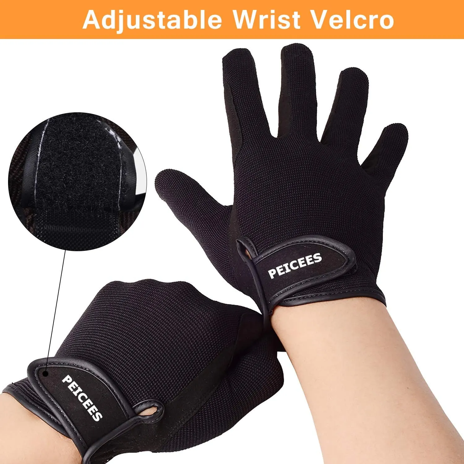 Peicees Horseback Riding Gloves - Professional Equestrian Gloves for Women, Men, Kids - Touchscreen, Cycling, Motorcycle & Outdoors - Black Coffee
