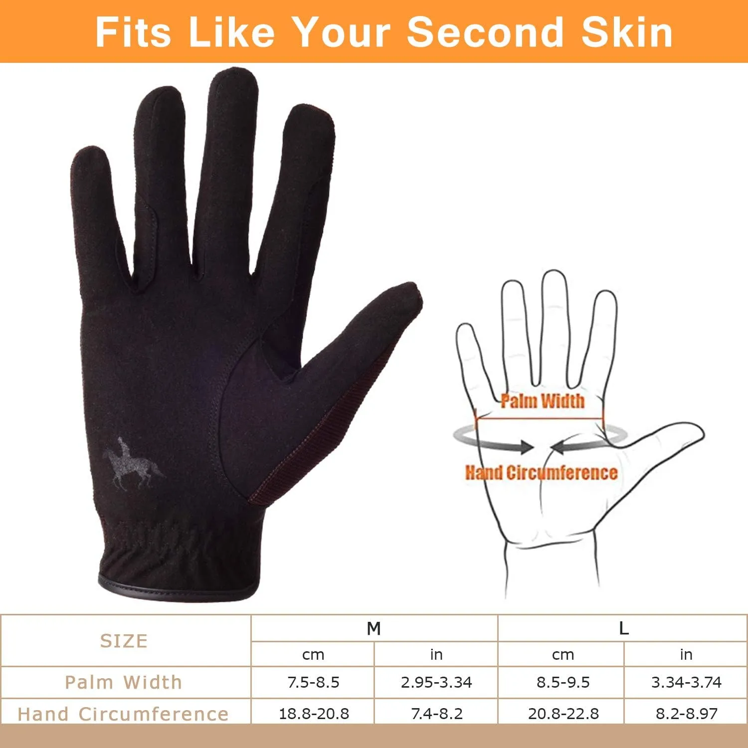 Peicees Horseback Riding Gloves - Professional Equestrian Gloves for Women, Men, Kids - Touchscreen, Cycling, Motorcycle & Outdoors - Black Coffee