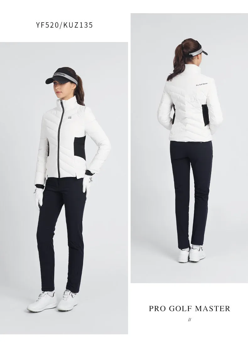 PGM YF520 ladies warm golf jackets wholesale duck down full zip women logo golf jacket