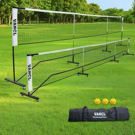 Pro Pickleball Net Portable with Wheels  22ft Heavy Duty Pickleball Net System with Sturdy Aluminum Frame for Outdoor & Indoor  Nylon Net & Carrying Bag for Pickleball, Tennis, Badminton