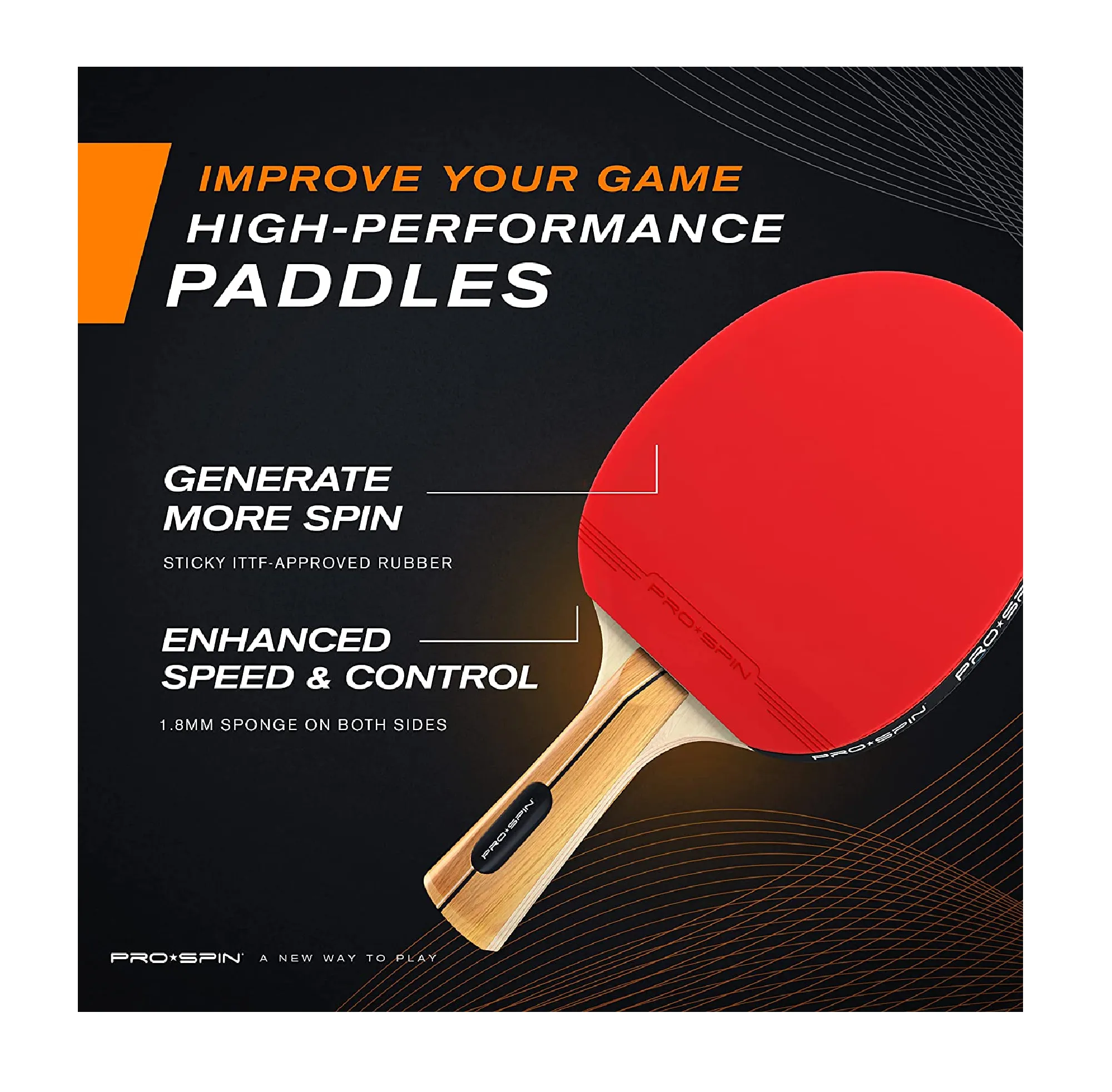 PRO-SPIN Ping Pong Paddles High Performance Sets with Premium Table Tennis Rackets 3