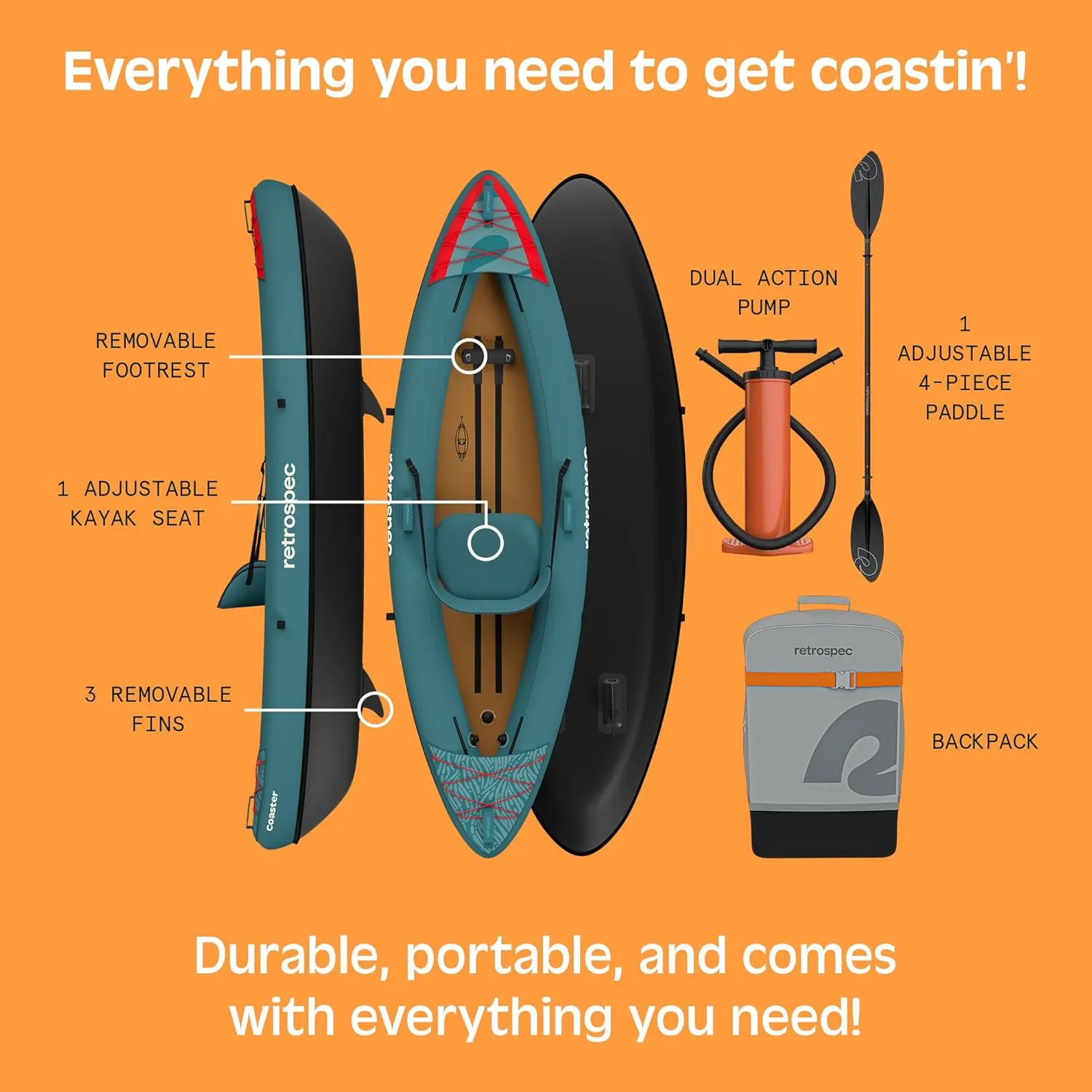 Retrospec Coaster Single & Tandem Inflatable Kayak