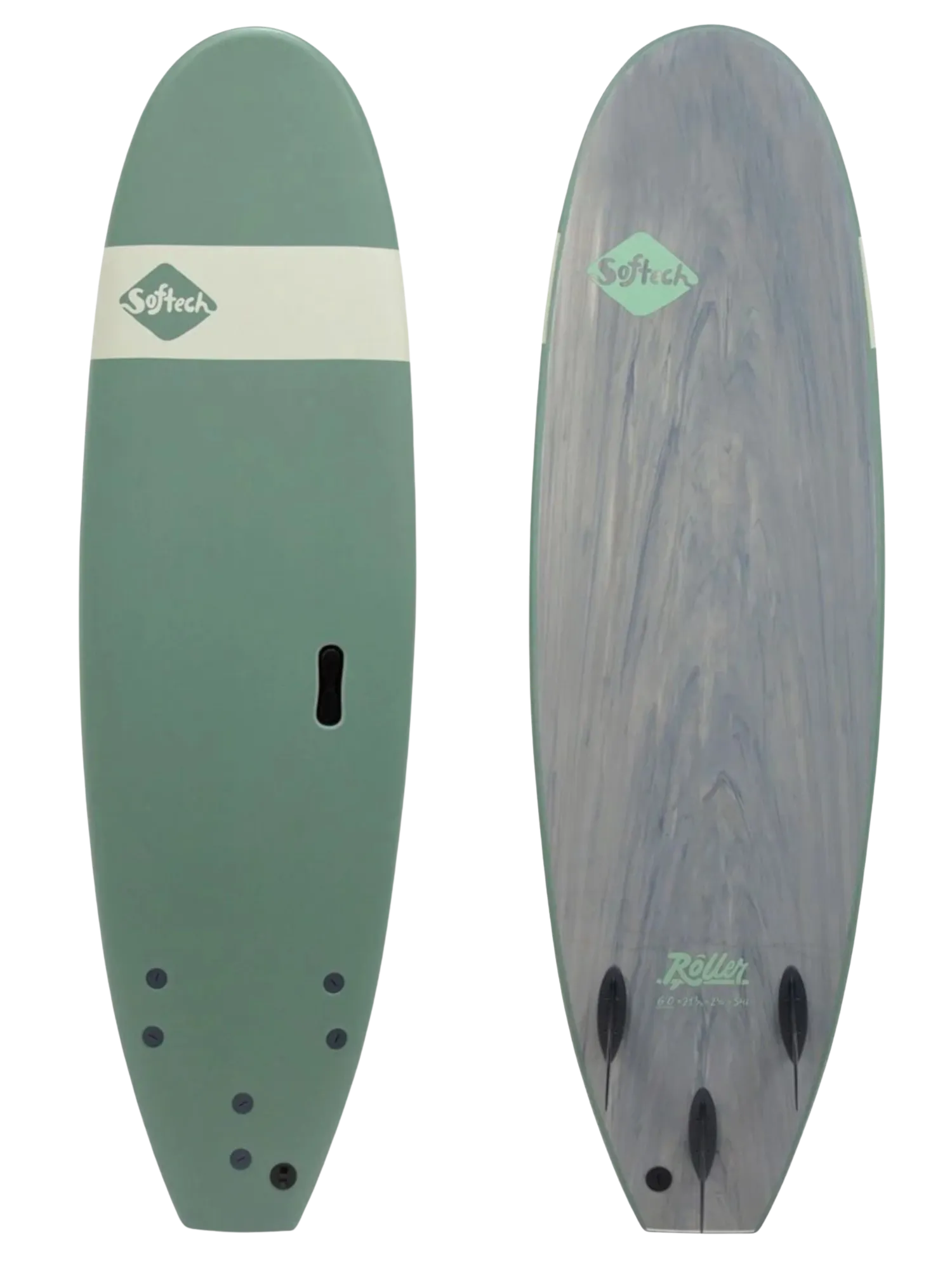 Roller 7'6" Softboard in Smoke Green
