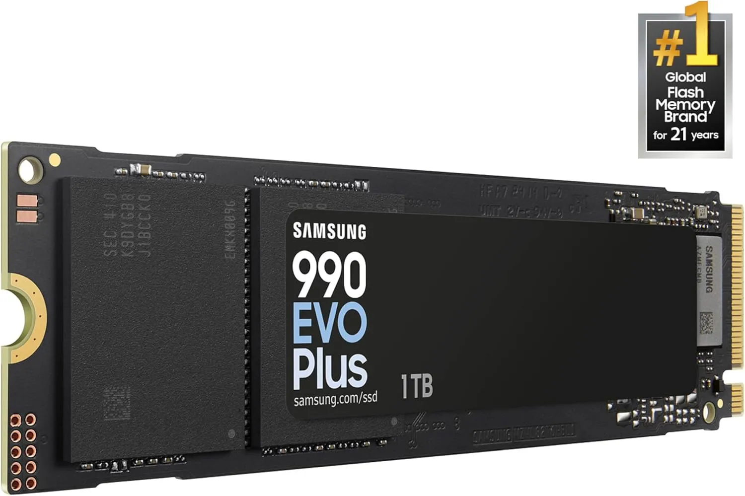 Samsung 990 EVO Plus SSD 1TB, PCIe Gen 4x4, Gen 5x2 M.2 2280, Speeds Up-to 7,250 MB/s, Upgrade Storage for PC/Laptops, HMB Technology and Intelligent Turbowrite 2.0, (MZ-V9S1T0B/AM)