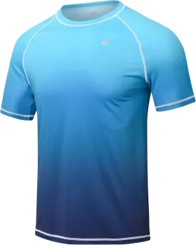 Satankud Men's UPF 50  Rashguard Swim Tee Short Sleeve Running Shirt Swimwear Swim Hiking Workout Shirts