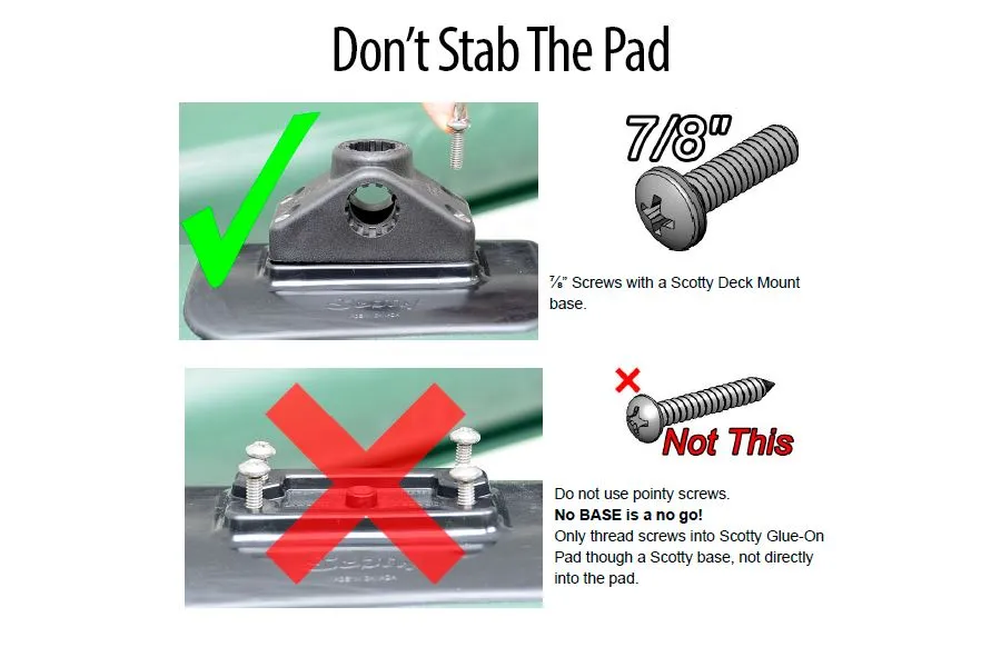 Scotty Glue-on Black Mounting Pad w/ Glue