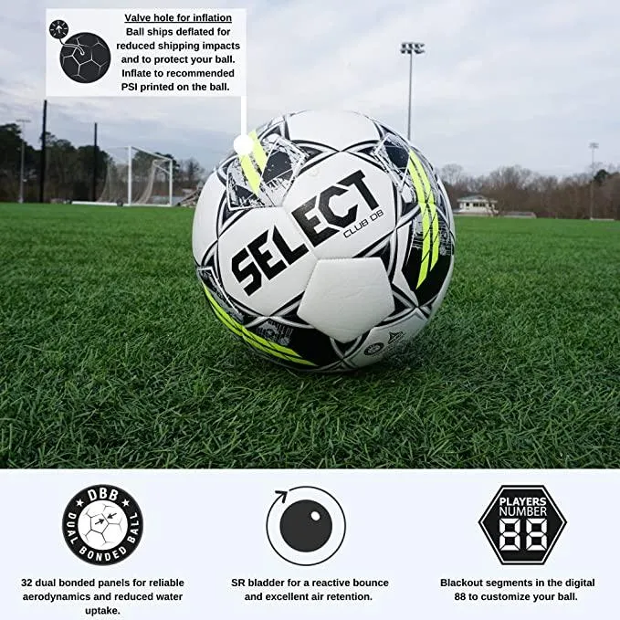 Select Bundle of 5 Viking DB V22 Soccer Ball White/Yellow/Black Size 5 NFHS,NCAA Approved