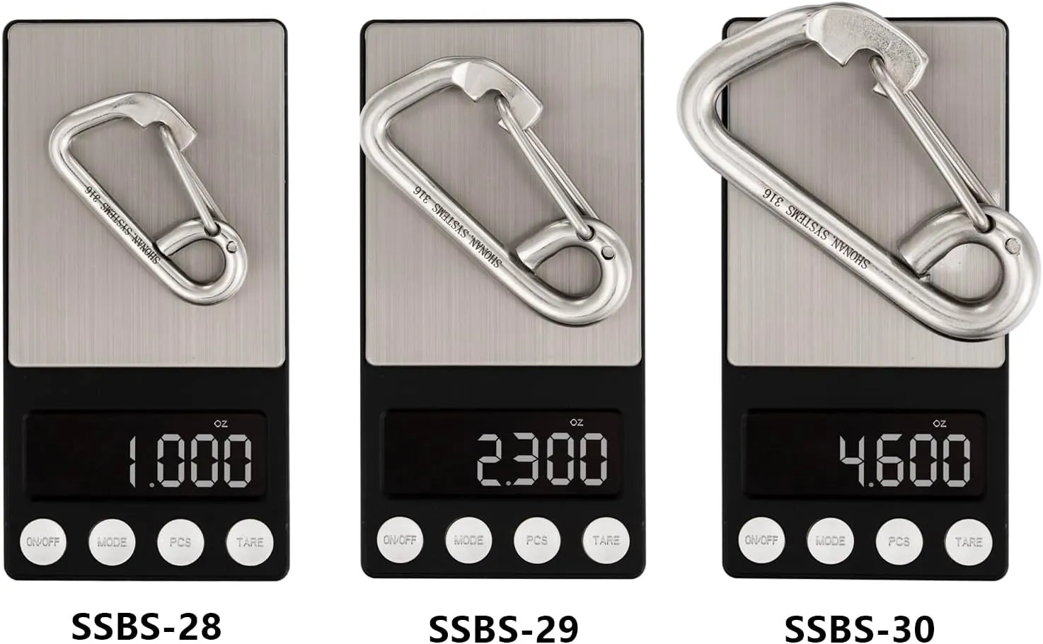SHONAN Marine Boat Hooks, Stainless Steel Carabiner Heavy Duty Snap Hook, Rope Clips for Jet Ski, Kayak and Boat Dock Lines