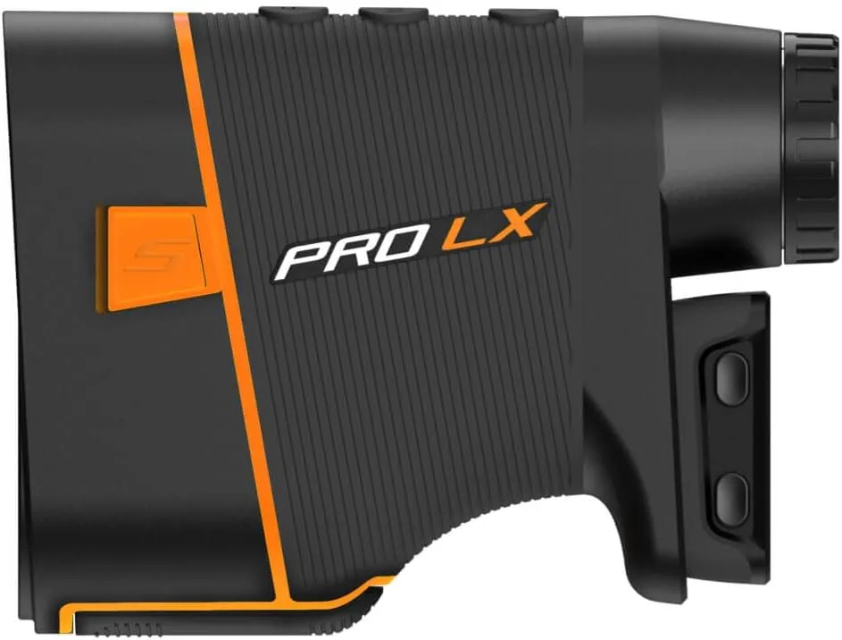 Shot Scope PRO LX  Laser Rangefinder with Shot Tracking - F/M/B green and hazard distances - 100  statistics including Strokes Gained - Adaptive Slope Technology - Red and black dual optics - No subscriptions